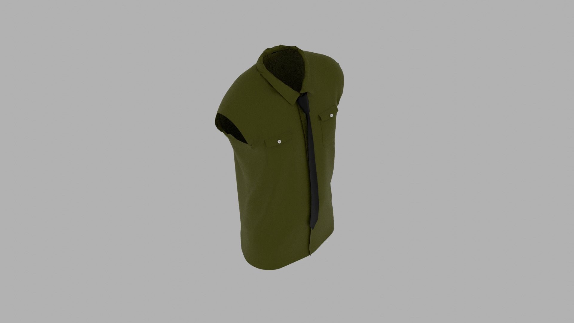 Shirt mannequin with and tie Low-poly 3D model_7