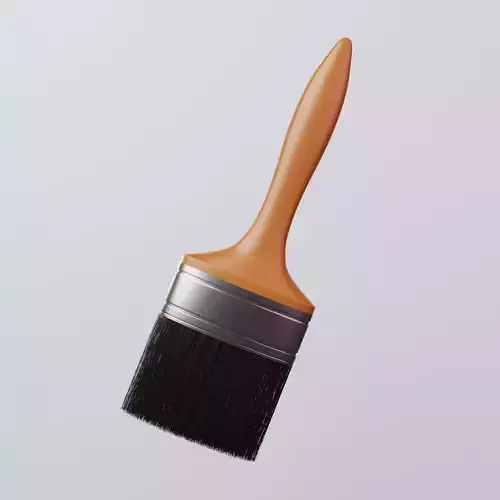 Paint Brush with Flat Wood Color