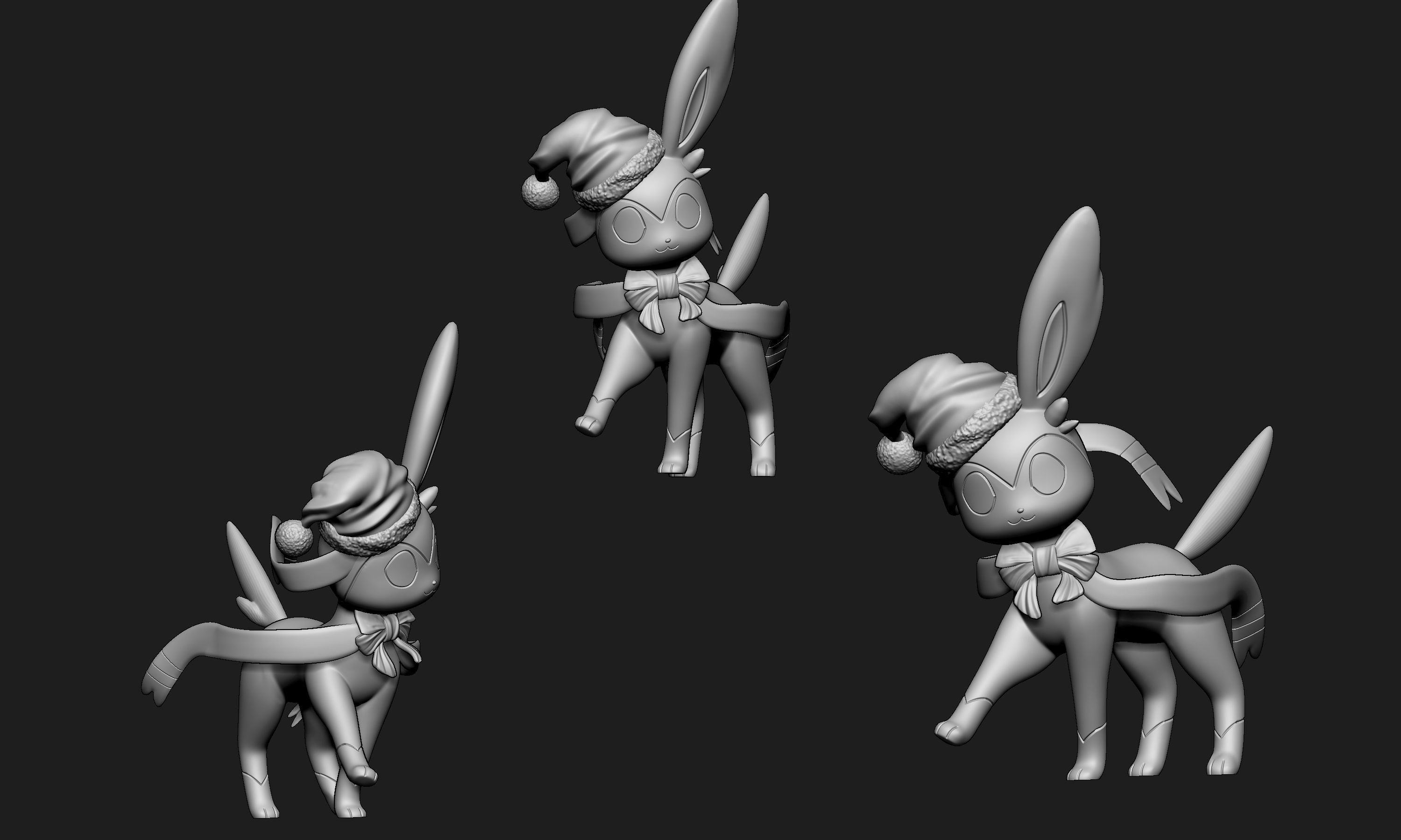 Pokemon - Christmas Sylveon 3D print model_5