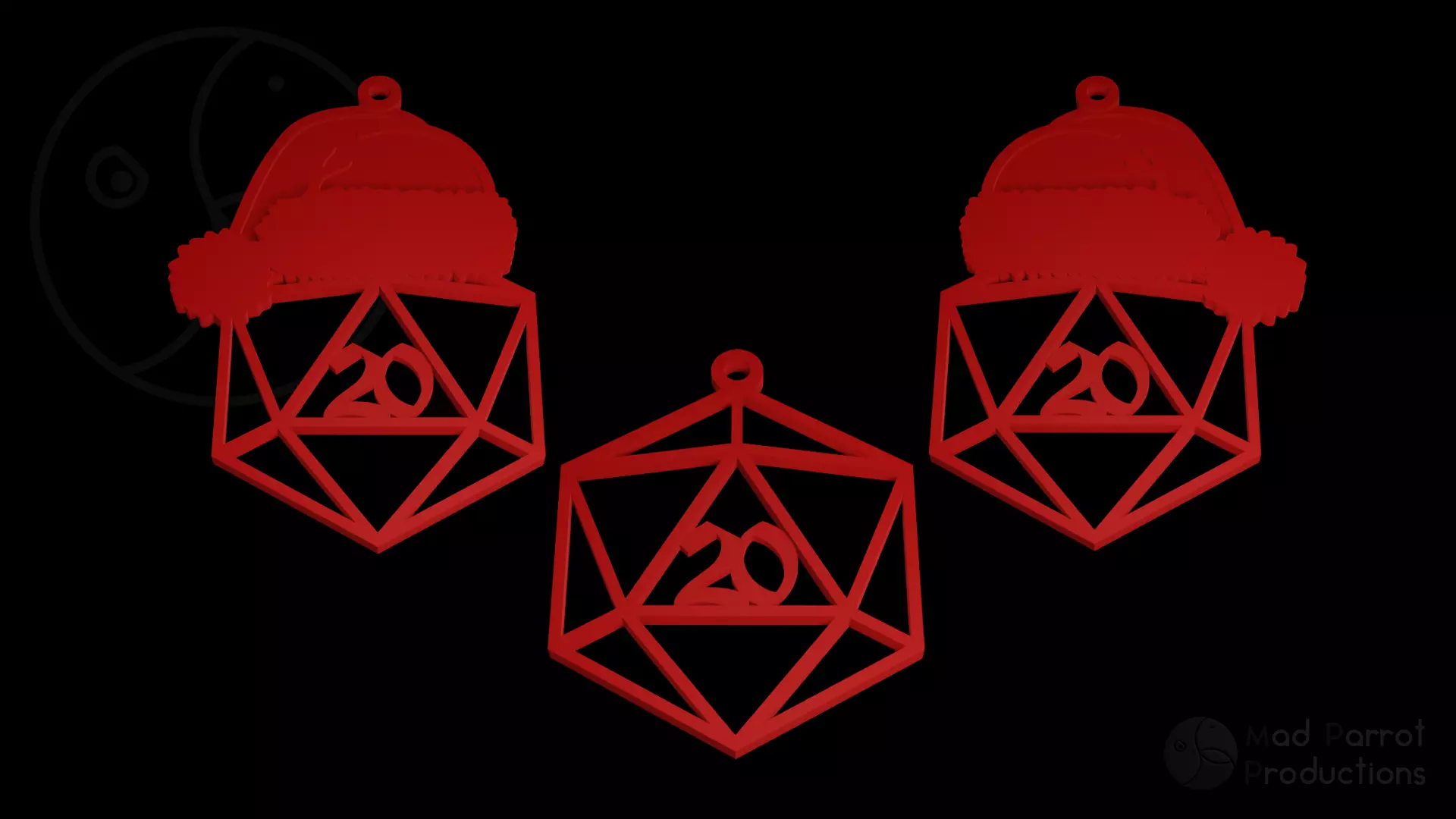 D20 Themed Christmas Tree Decoration 3D print model_0