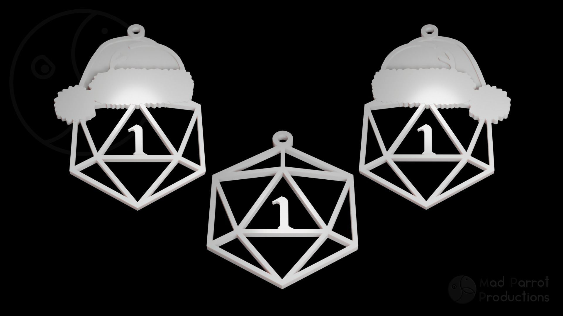 D20 Themed Christmas Tree Decoration 3D print model_1