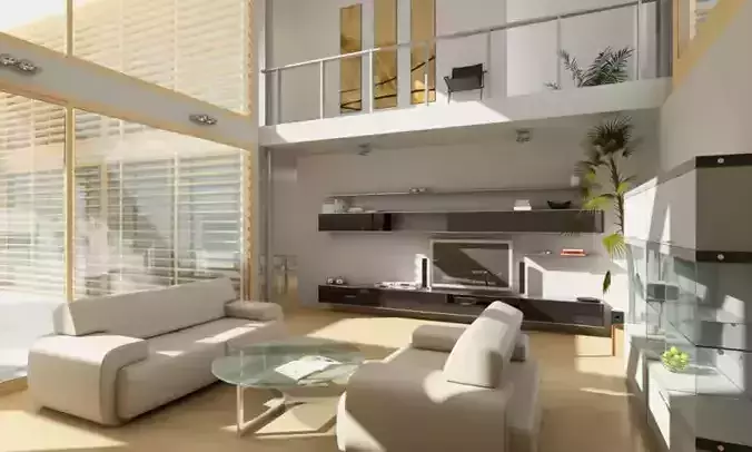 Modern White Living Room