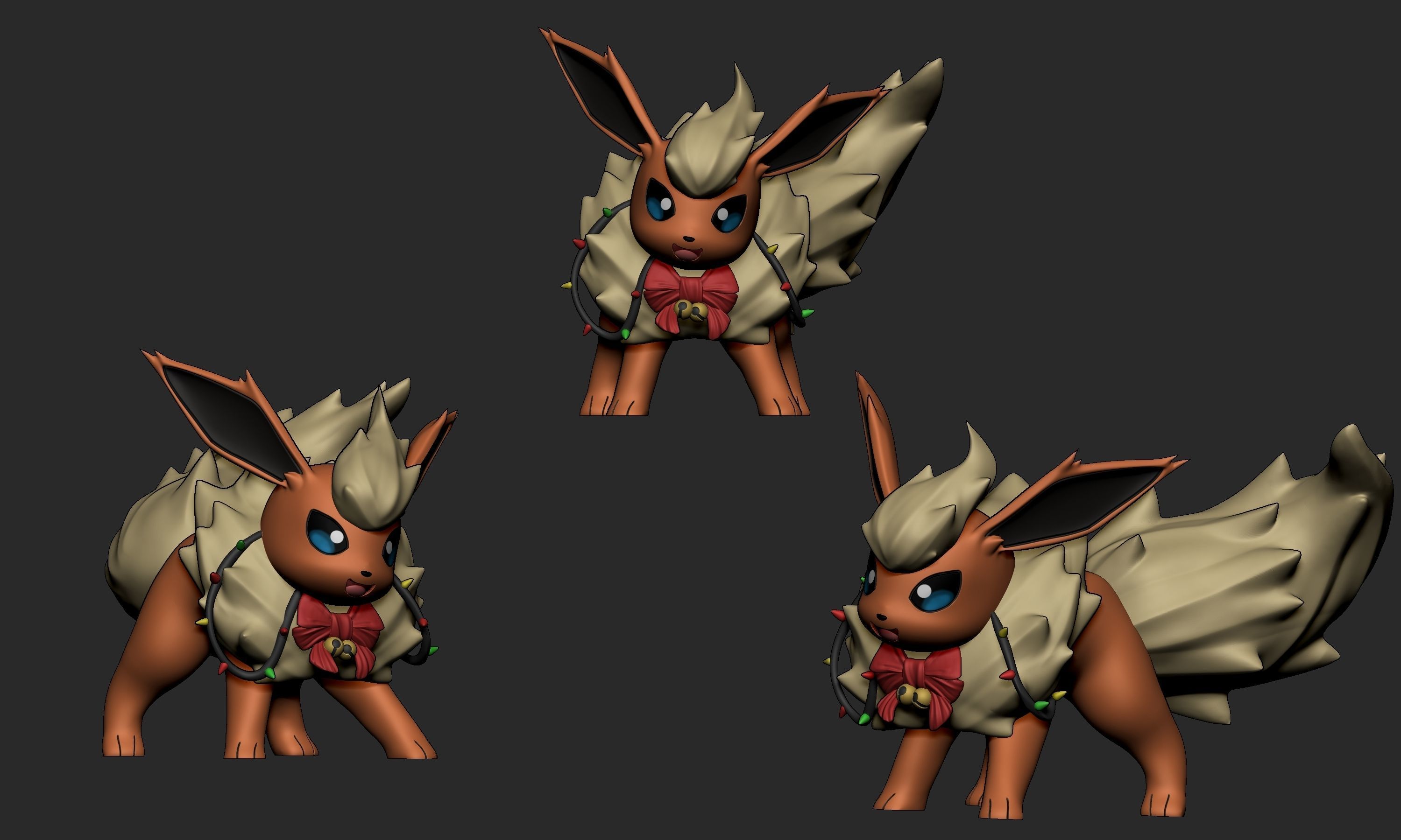 Pokemon - Christmas Flareon 3D print model_2