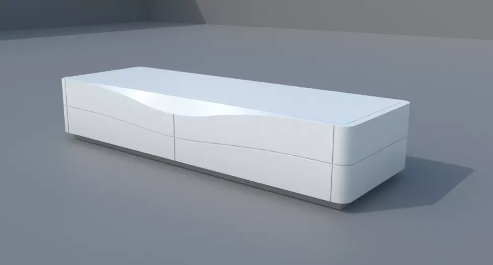 White TV Stand Free 3D model_0