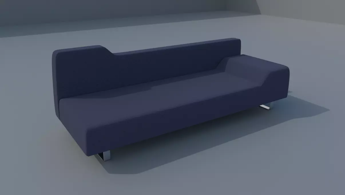 Dark Blue Sofa Free 3D model