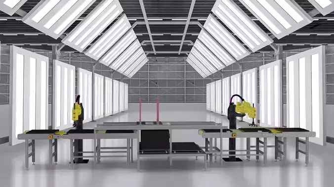 Automatically put bread production line 3D model