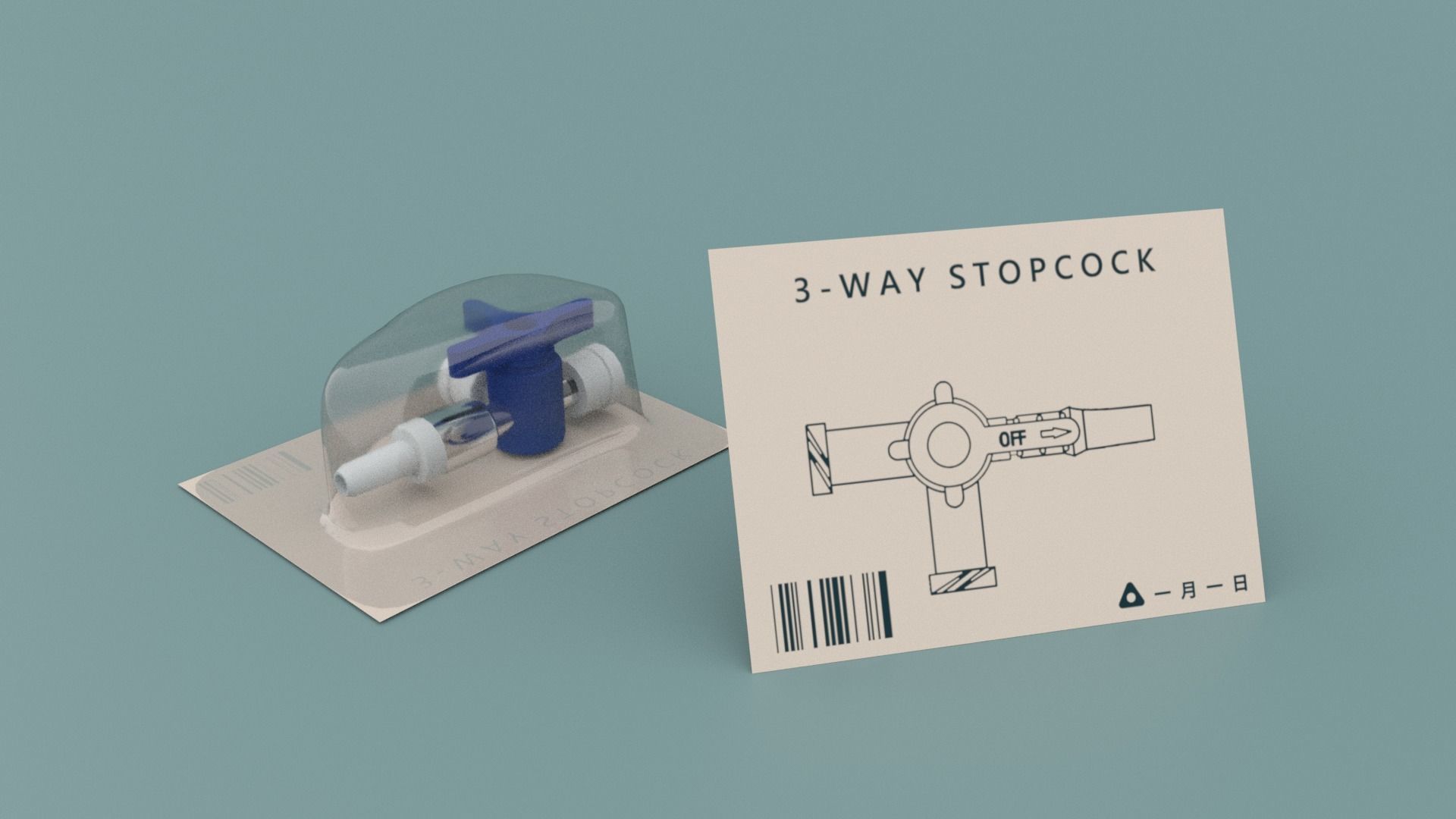 3 Three Way Stopcock Low-poly 3D model_4