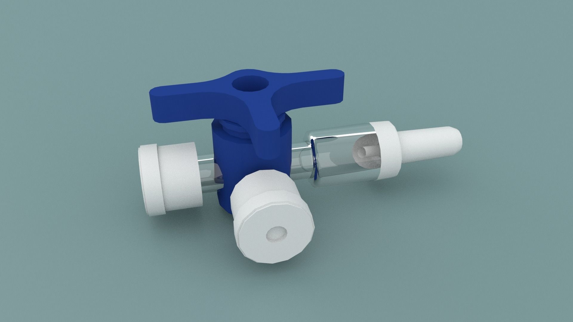 3 Three Way Stopcock Low-poly 3D model_1
