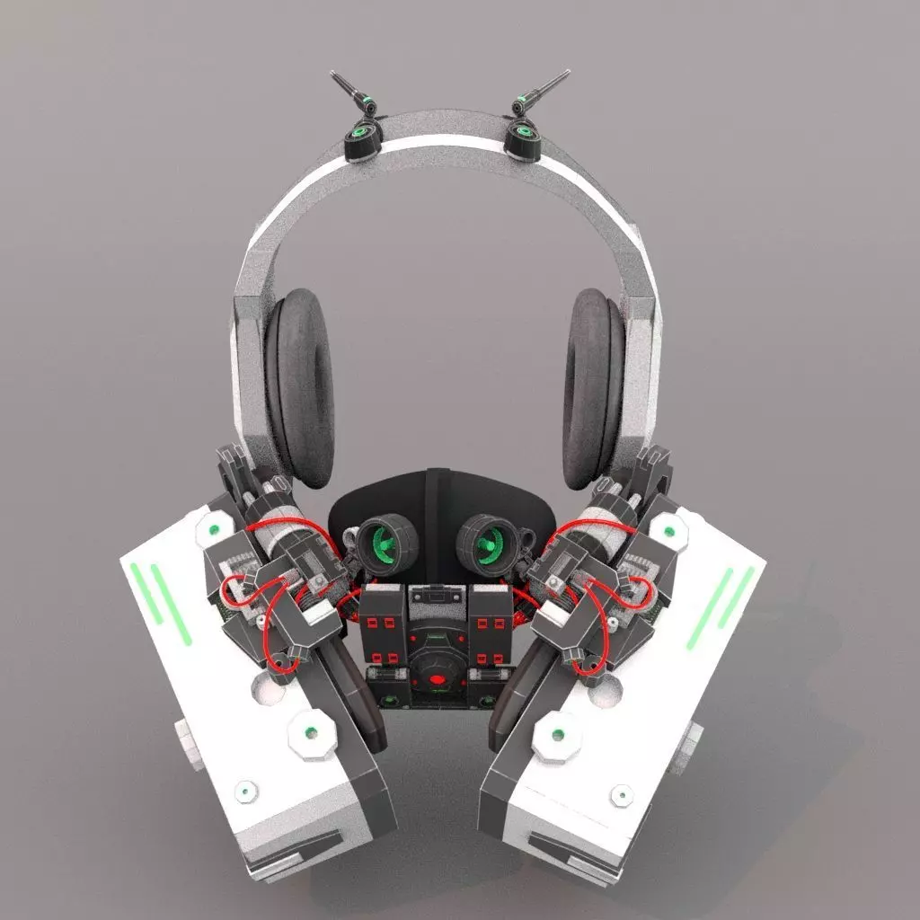vr head set lowpoly Mechanical hardsurface 4k tex Low-poly 3D model_0