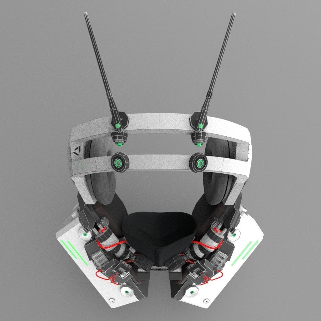 vr head set lowpoly Mechanical hardsurface 4k tex Low-poly 3D model_4