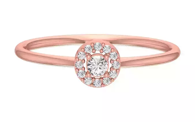 Solitaire Women Light Weight Band Ring