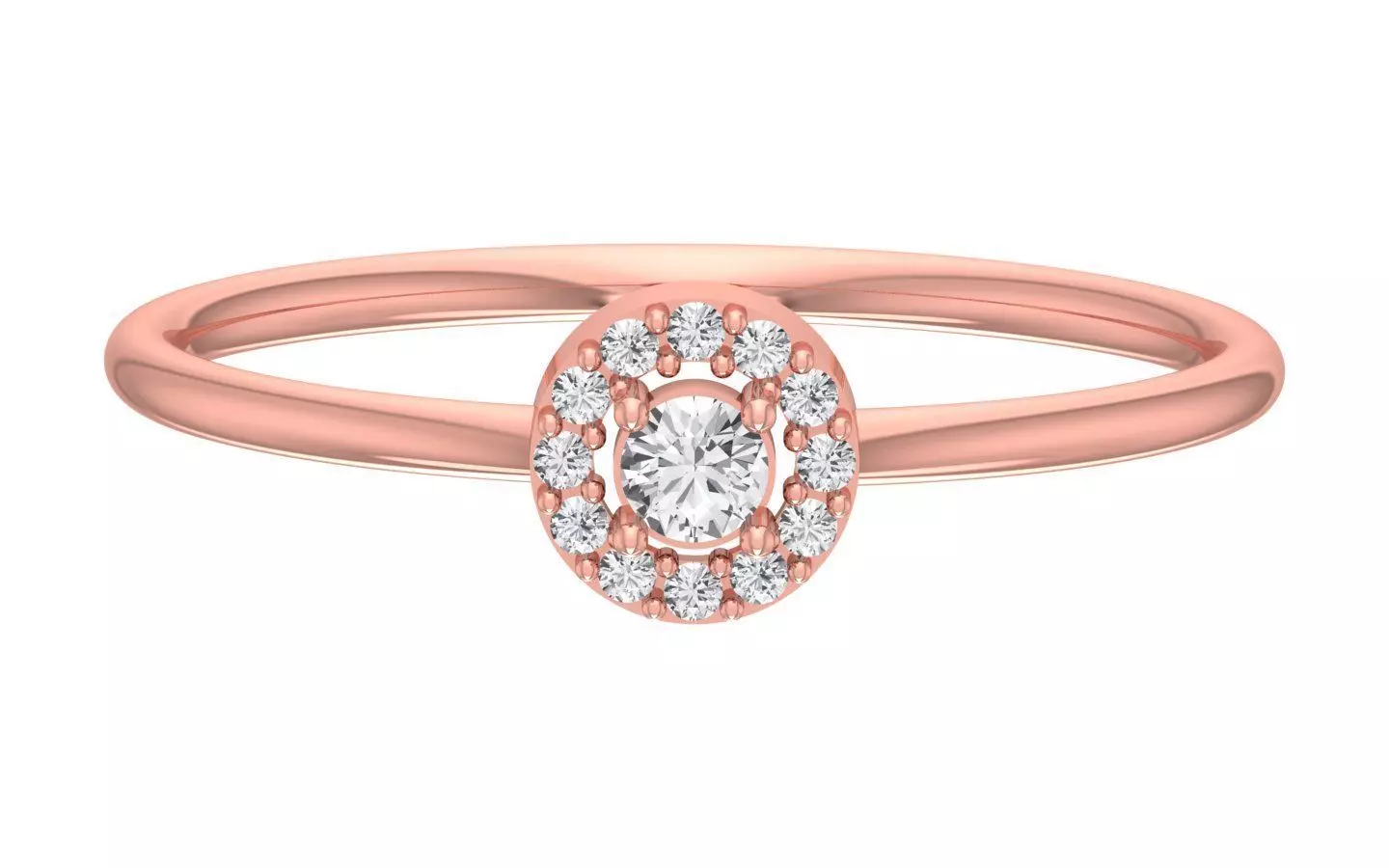 Solitaire Women Light Weight Band Ring 3D print model