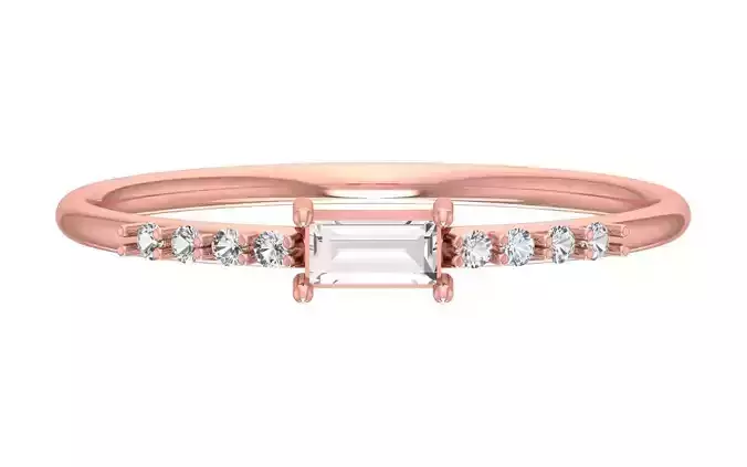 Solitaire Women Light Weight Band Ring