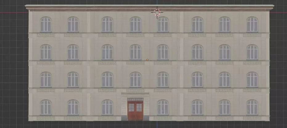 highpoly building with windows and balconies Free 3D model