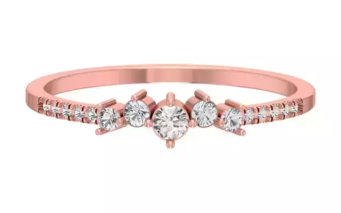 Solitaire Women Light Weight Band Ring