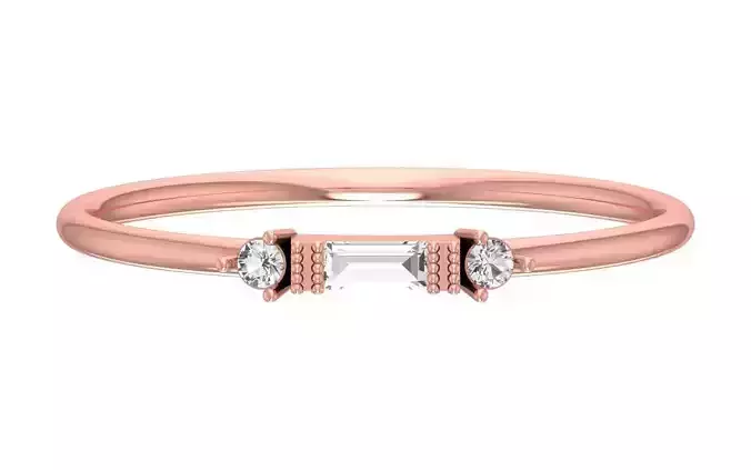 Solitaire Women Light Weight Band Ring