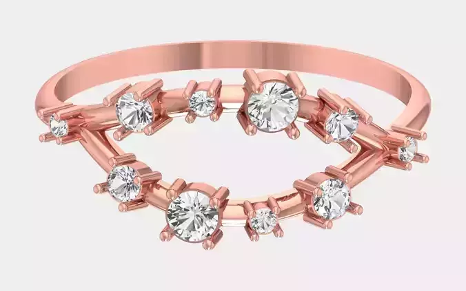 Solitaire Women Light Weight Band Ring