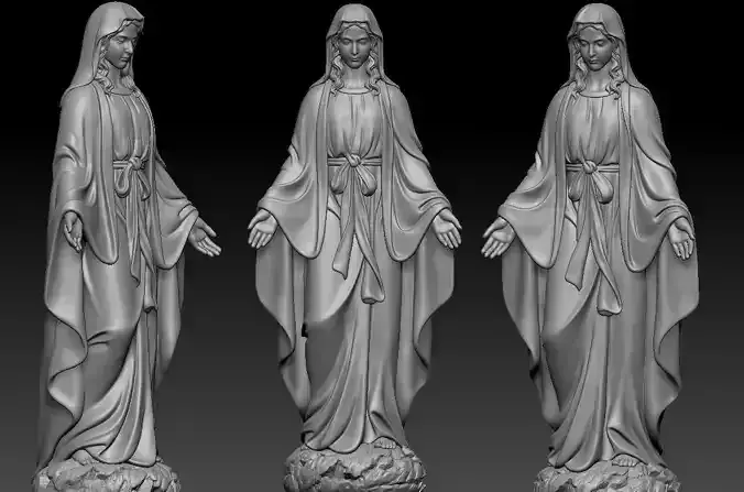 Virgin Mary statue 3D print model