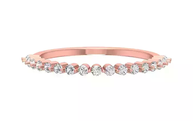 Solitaire Women Light Weight Band Ring