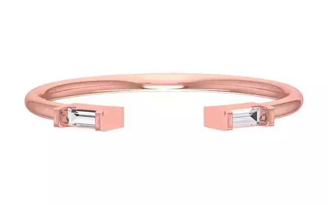 Solitaire Women Light Weight baguette Stone Band Ring