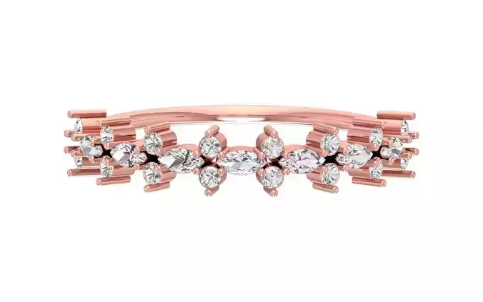 Solitaire Women Light Weight Marquise Stone Band Ring