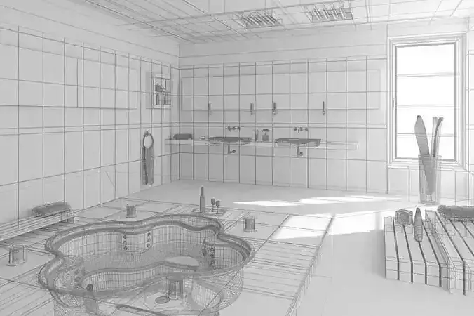 Spacious Bathroom With Jacuzzy