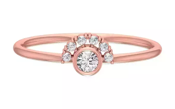 Solitaire Women Light Weight Band Ring