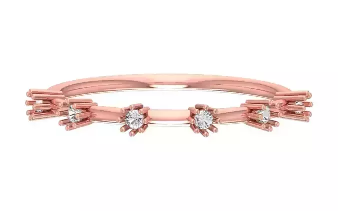 Solitaire Women Light Weight Band Ring