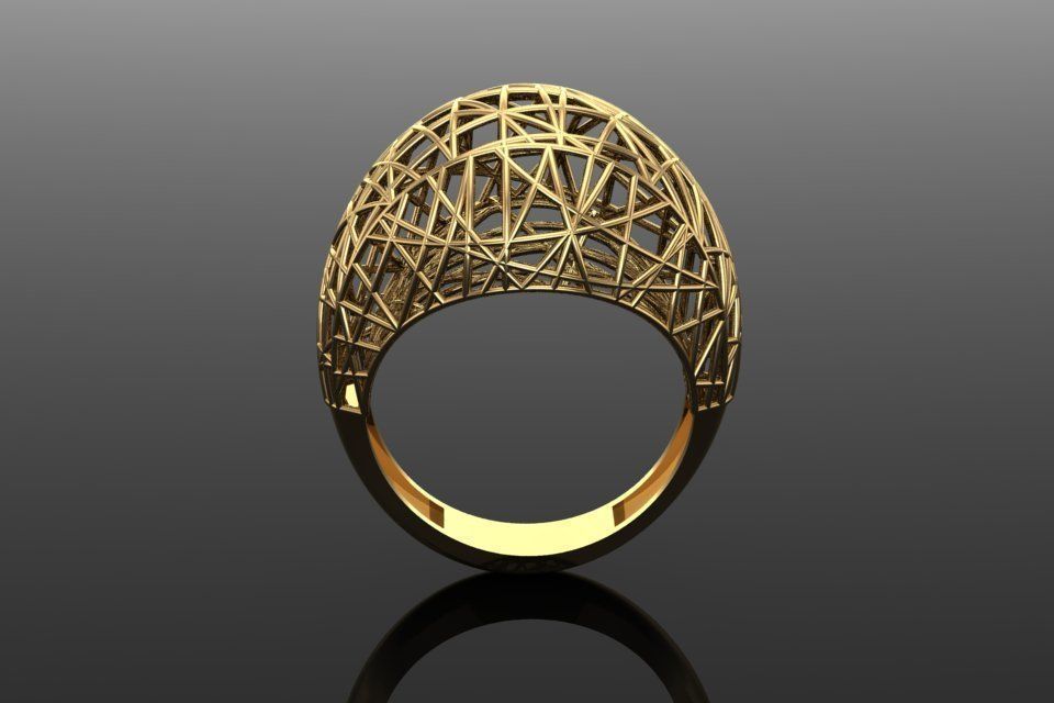 Pipe Set gold ring with intricate design 3D print model_5