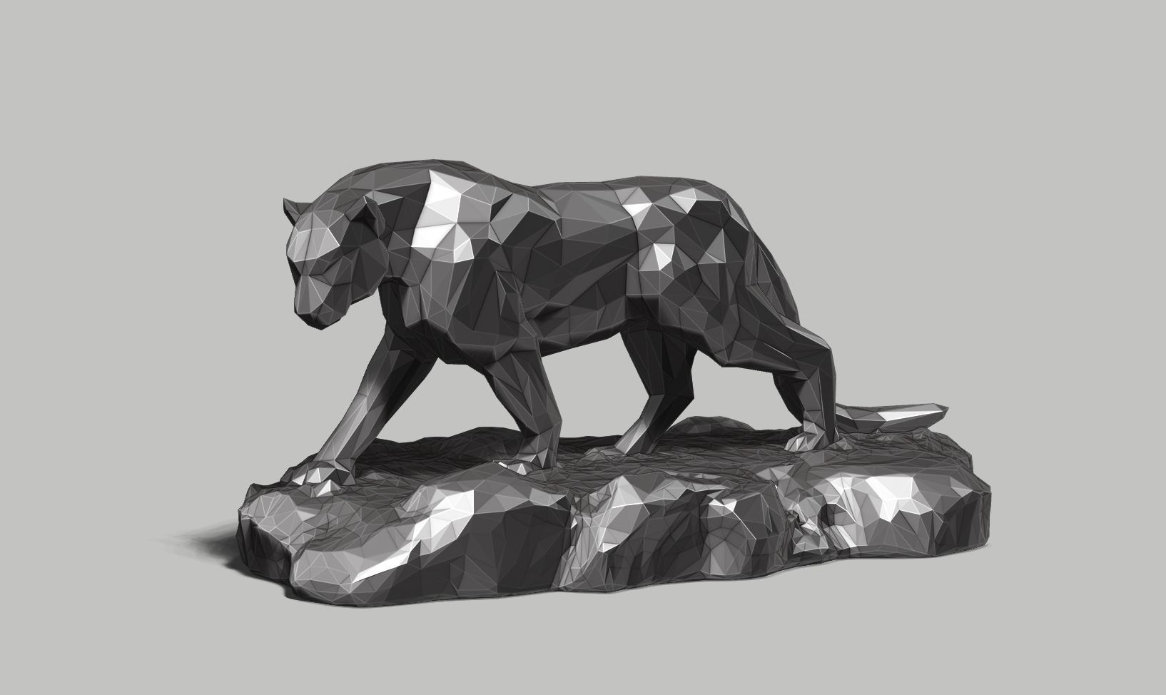 panther low poly a01  3D print model_1
