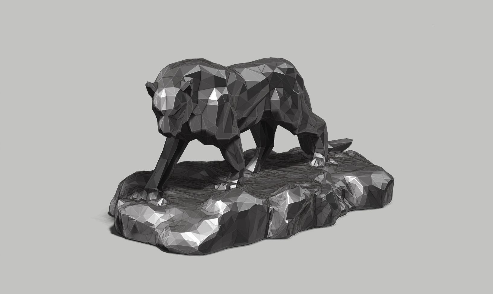 panther low poly a01  3D print model_2