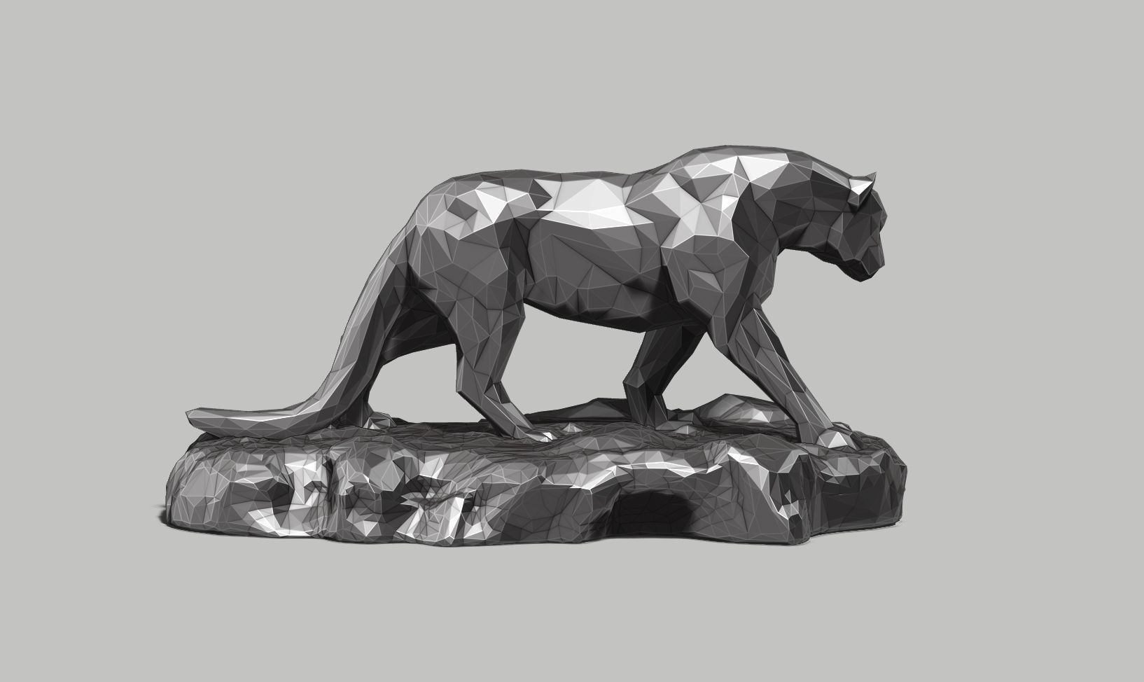 panther low poly a01  3D print model_6