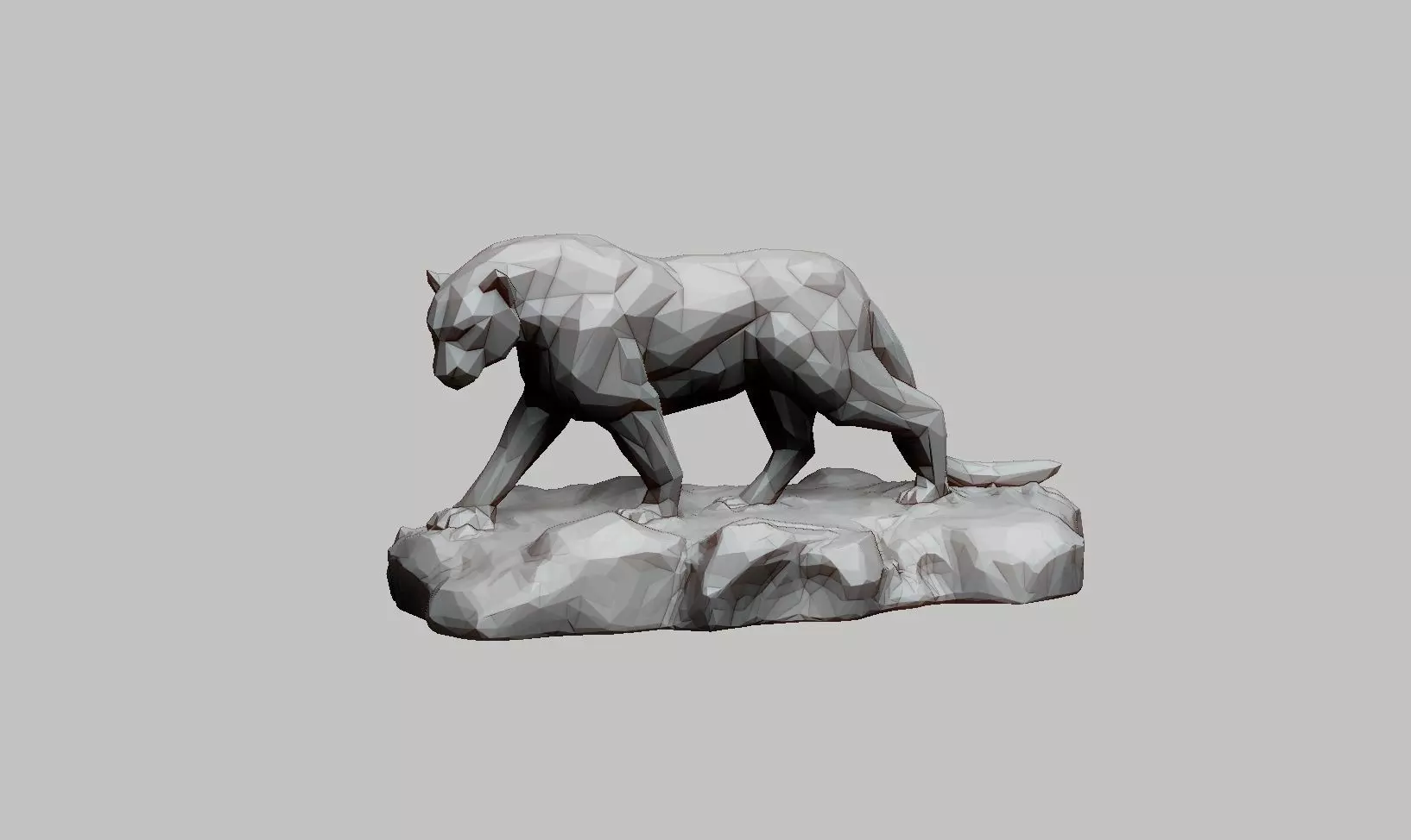 panther low poly a01  3D print model_0