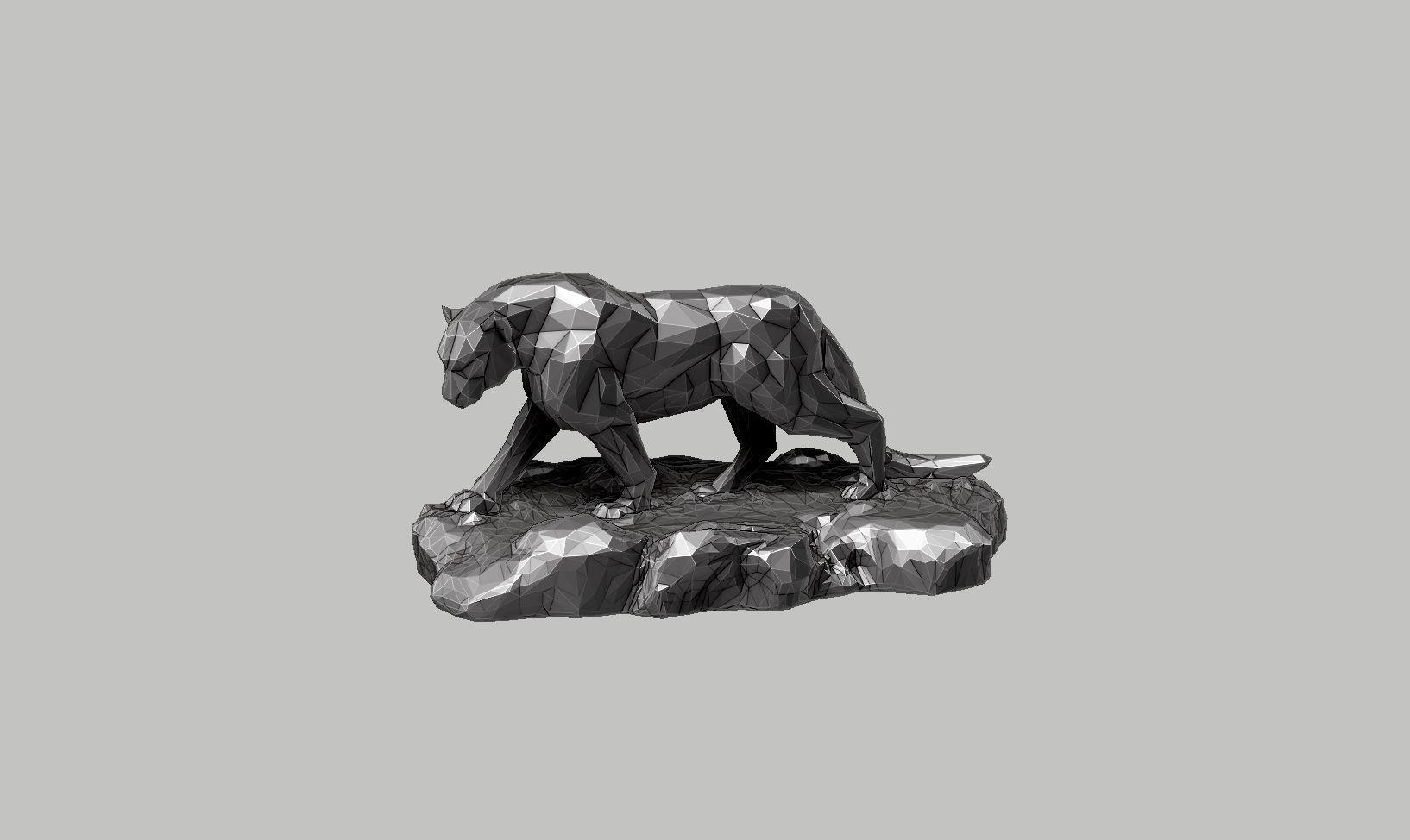 panther low poly a01  3D print model_9