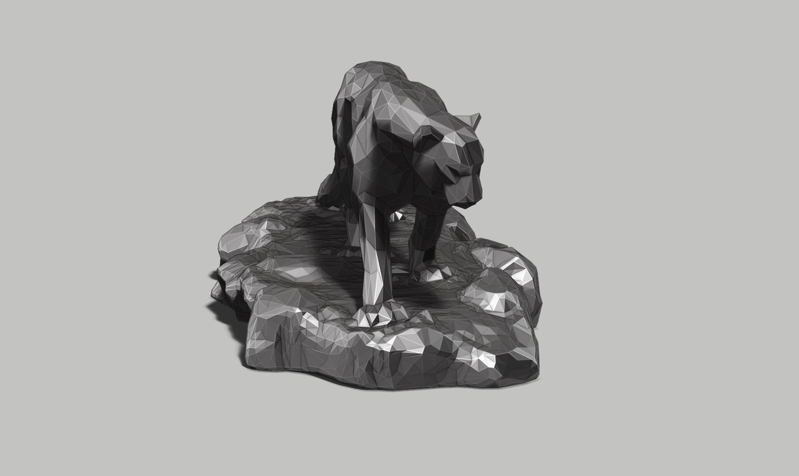 panther low poly a01  3D print model_4