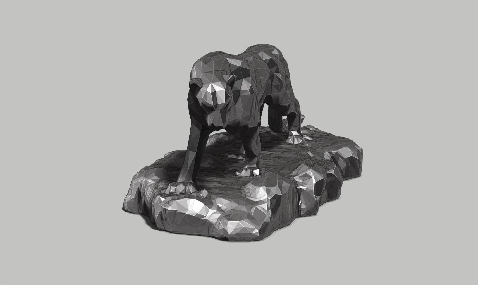 panther low poly a01  3D print model_3