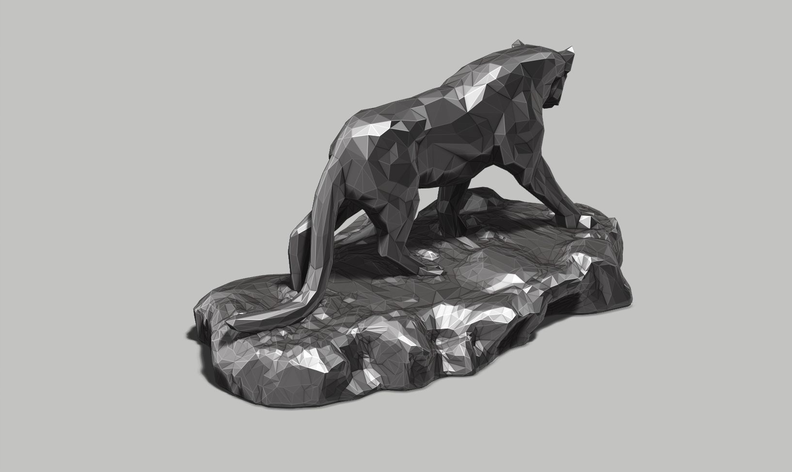 panther low poly a01  3D print model_7