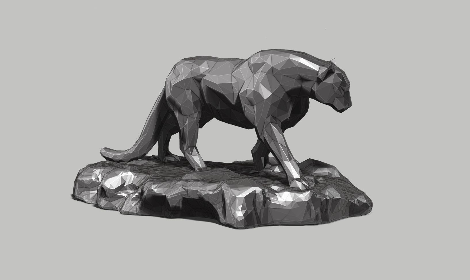 panther low poly a01  3D print model_5