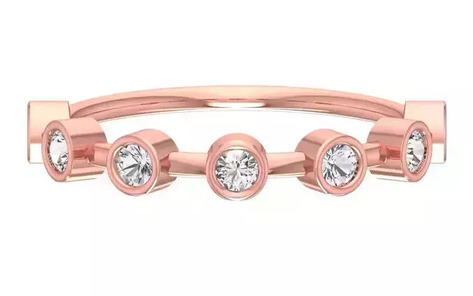 Solitaire Women Light Weight Band Ring