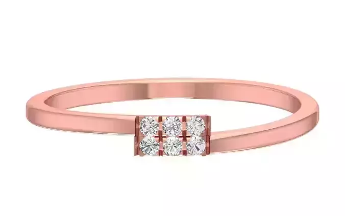 Solitaire Women Light Weight Band Ring
