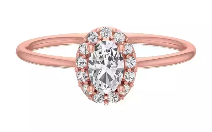 Solitaire Women Light Weight Oval Stone Band Ring