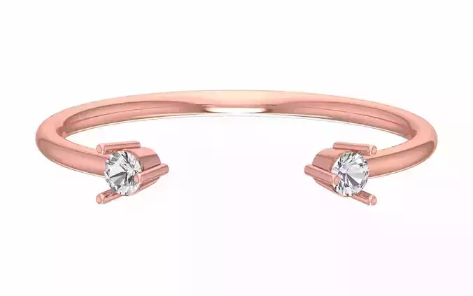 Solitaire Women Light Weight Band Ring