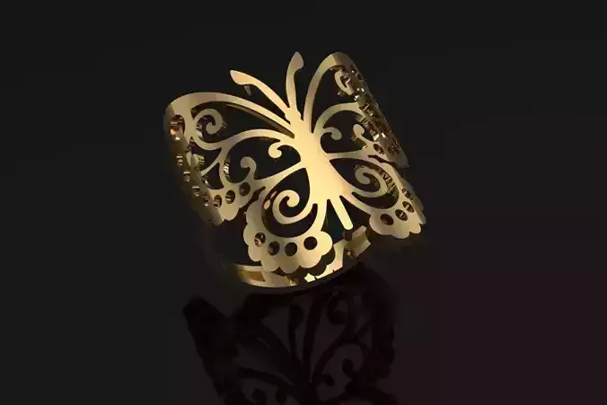 Butterfly set gold ring