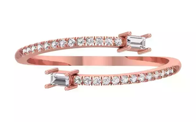 Solitaire Women Light Weight Band Ring