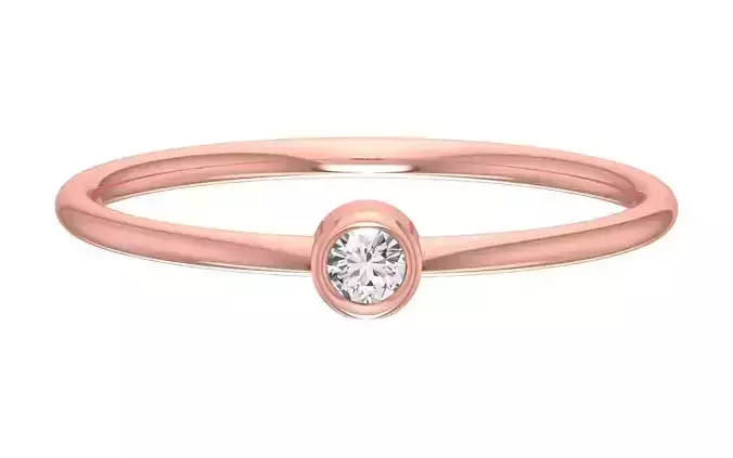 Solitaire Women Light Weight Band Ring