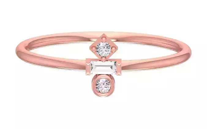 Solitaire Women Light Weight Band Ring