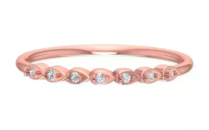 Solitaire Women Light Weight Band Ring