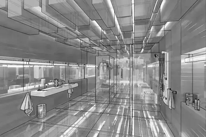 Spacious Modern Bathroom