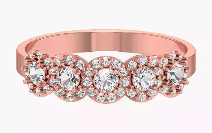 Solitaire Women Light Weight Band Ring