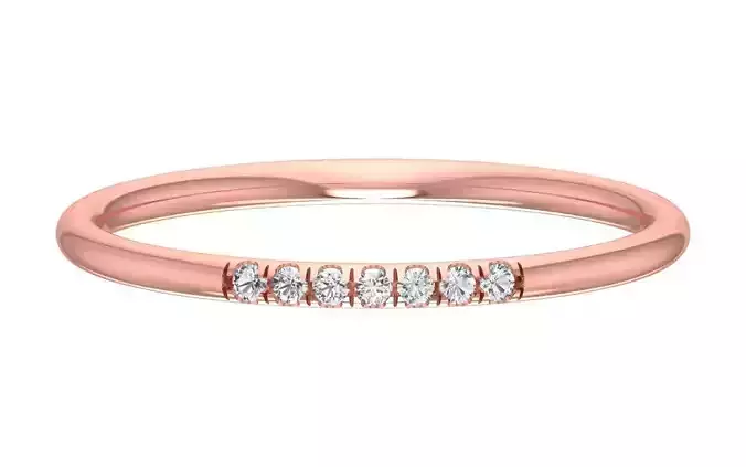 Solitaire Women Light Weight Band Ring